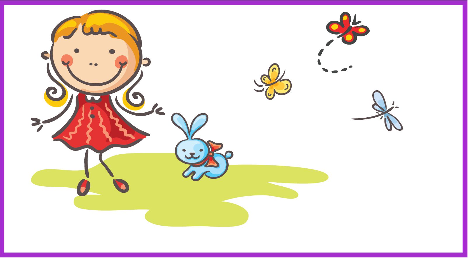 Cartoon girl and cartoon rabbit Cartoon girl and cartoon rabbit