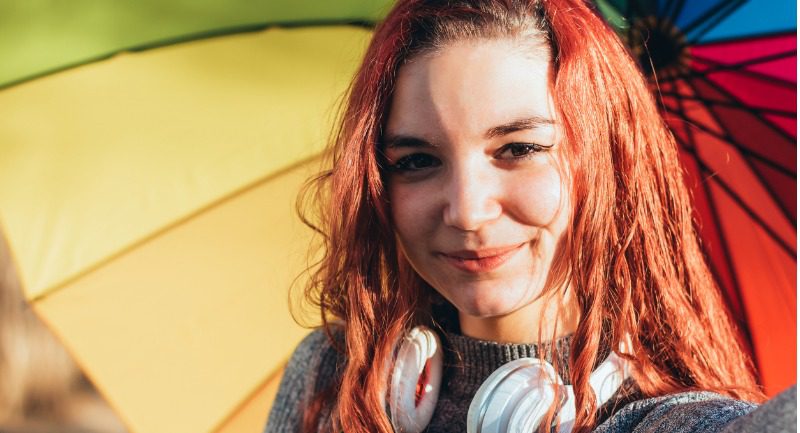 Young woman with red hair