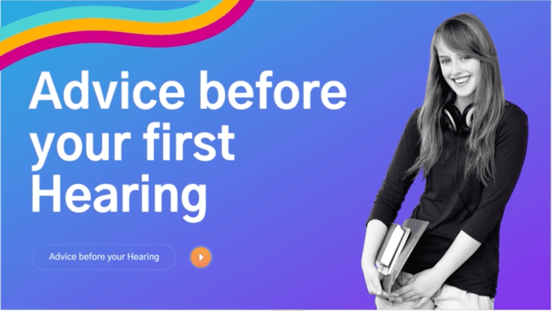Advice before your first hearing graphic