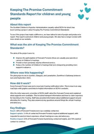 Keeping The Promise Commitment Standards – Reporter for Children & Young People